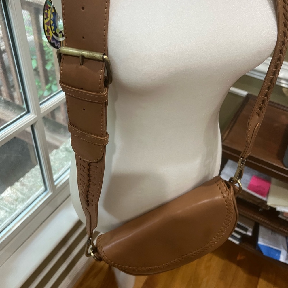Leather NEW AMSTERDAM HERITAGE women's crossbody leather bag in cognac. NWT - Picture 4 of 10